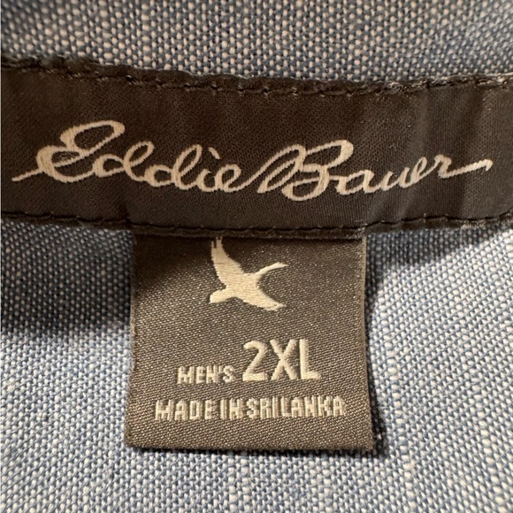 Eddie Bauer Blue Cotton Button Down Shirt Size 2XL - Picture 8 of 9